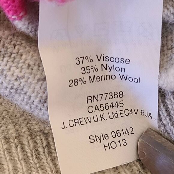 J. Crew Women's Sweater Pullover Pink Sequin Striped Merino Wool White Medium - Picture 10 of 12